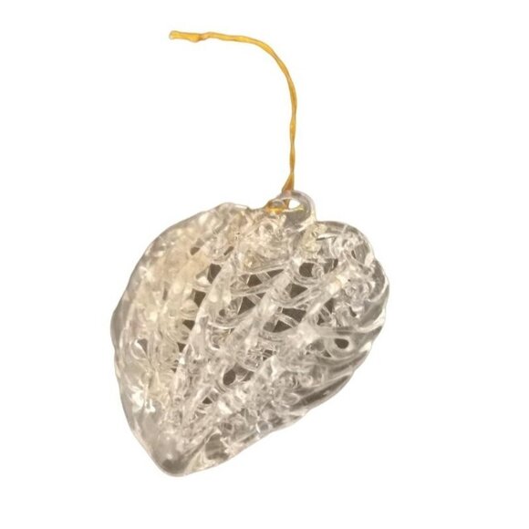 Glass Heart Christmas Tree Ornament Or Valentines Day Vtg Great Used Condition - Picture 2 of 4